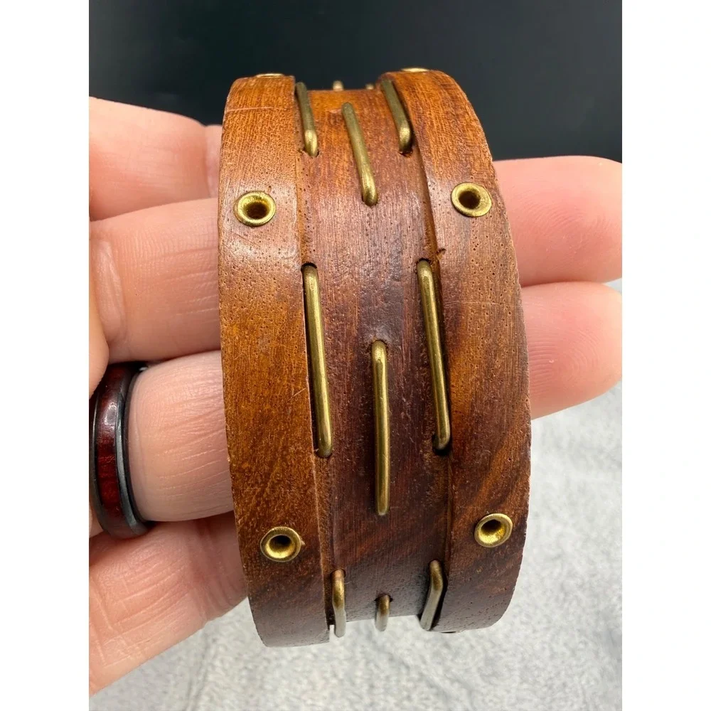 Vintage Wood Bangle Bracelet‎ 8.5
